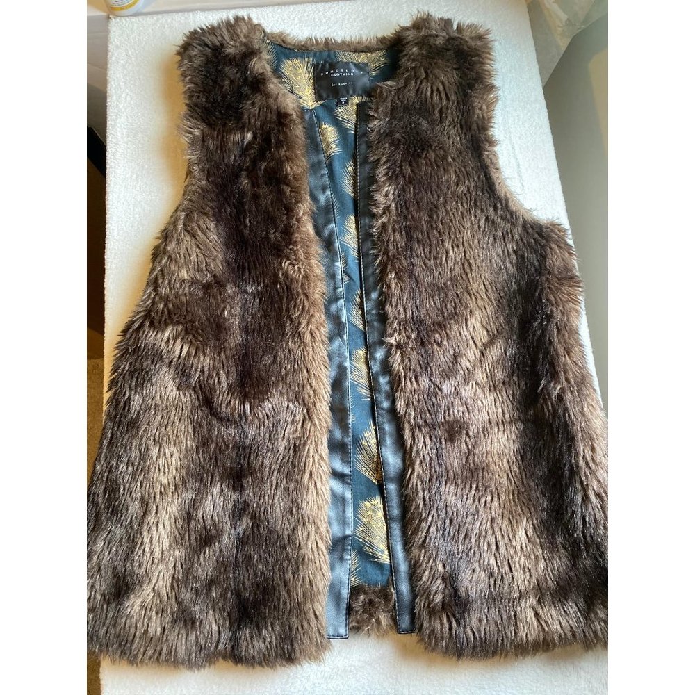 Anthropologie Sanctuary Faux Fur Vest S